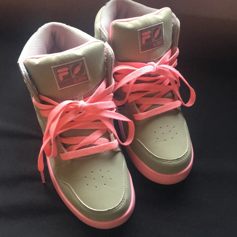 Fila pink and grey girls shoes in size 5